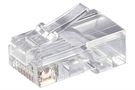 RJ45 Modular Plug for Round Cables, 8-Pin, RJ45 male (8P8C), transparent - to crimp onto telephone round cabless, unshielded