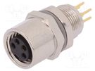 Connector: M8; female; PIN: 4; unshielded; socket; IP67; 30V TE Connectivity