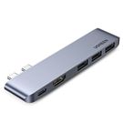 Ugreen multifunctional HUB 2x USB Type C to USB Type C PD (Thunderbolt 3, 100W, 4K @ 60 Hz, 10 Gbps) / HDMI 4K @ 30 Hz / 3x USB 3.0 for MacBook Pro / Air gray (60559), Ugreen