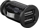 Dual-USB Car Charger (15.5 W), black - vehicle charging adapter with 2x USB ports (15.5 W), black