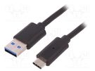 Cable; USB 3.0; USB A plug,USB C plug; 1.2m QOLTEC