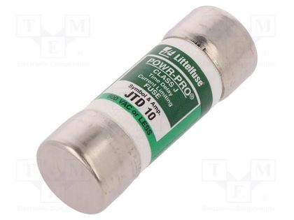 Fuse: fuse; time-lag; 10A; 600VAC; 300VDC; industrial; 20.6x57.2mm LITTELFUSE 0JTD010.T