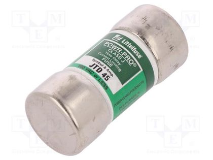 Fuse: fuse; time-lag; 45A; 600VAC; 300VDC; industrial; 27x60.3mm LITTELFUSE 0JTD045.T