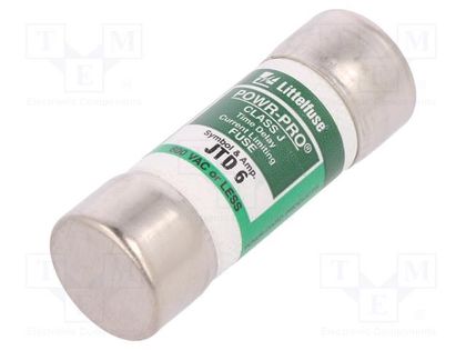 Fuse: fuse; time-lag; 6A; 600VAC; 300VDC; industrial; 20.6x57.2mm LITTELFUSE 0JTD006.T