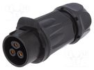Connector: circular; plug; size 20; 02; female; PIN: 3; for latch LUTRONIC