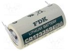 Battery: lithium; 3V; 2/3A,2/3R23,CR17335; 1800mAh; Ø17x33.5mm FDK