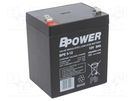 Re-battery: acid-lead; 12V; 5Ah; AGM; maintenance-free; 1.9kg; BPE BPOWER