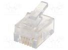 Plug; RJ11; PIN: 4; Layout: 6p4c; for cable; IDC,crimped BEL FUSE