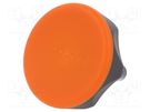 Knob; Ø: 45mm; Ext.thread: M8; 20mm; technopolymer PA; Cap: orange ELESA+GANTER