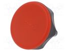 Knob; Ø: 45mm; Ext.thread: M8; 20mm; technopolymer PA; Cap: red ELESA+GANTER