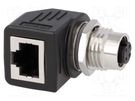 Adapter; M12 female,RJ45 socket; D code-Ethernet; PIN: 4; Cat: 5e AMPHENOL LTW