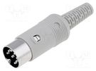 Plug; DIN; male; PIN: 8; Layout: 262°; straight; for cable; soldering HIRSCHMANN