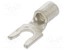 Tip: fork; M4; crimped; for cable; non-insulated; copper; 4.32mm KEYSTONE