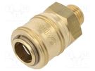 Quick connection coupling EURO; brass; Ext.thread: 1/4" METABO