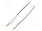 Cable; 2x0.5mm2; wires,DC 4,8/1,7 plug; straight; white; 1.5m BQ CABLE
