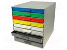 Set with drawers; stationary; polystyrene; grey; 265mm; 355mm LICEFA