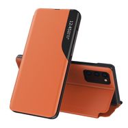 Eco Leather View Case elegant bookcase type case with kickstand for Samsung Galaxy A72 4G orange, Hurtel