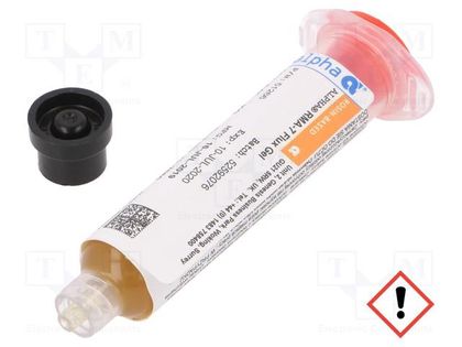 Flux: rosin based; halide-free,RMA,ROL0; gel; syringe; 10ml; amber ALPHA TOPNIK-GEL