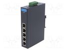 Switch Ethernet; unmanaged; Number of ports: 5; 12÷48VDC; RJ45 ADVANTECH