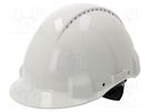 Protective helmet; vented; Size: 53÷62mm; white; ABS; G3000; 334g 3M