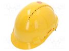 Protective helmet; vented; Size: 54÷62mm; yellow; ABS; G3000; 310g 3M