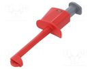 Clip-on probe; hook type; 20A; red; 137mm POMONA
