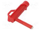 Magnetic cap; 4A; red; Socket size: 4mm; Plating: nickel plated POMONA