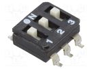 Switch: DIP-SWITCH; Poles number: 3; OFF-ON; 0.025A/24VDC; Pos: 2 ECE