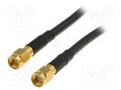 Cable; 50Ω; 0.5m; SMA male,both sides; black AMPHENOL