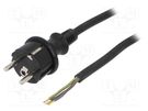 Cable; 3x1mm2; CEE 7/7 (E/F) plug,wires,SCHUKO plug; rubber PLASTROL