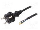 Cable; 3x1mm2; CEE 7/7 (E/F) plug,wires,SCHUKO plug; rubber PLASTROL