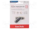 Pendrive; USB 3.0; 256GB; Apple Lightning plug,USB A SANDISK