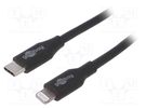 Cable; USB 2.0; Apple Lightning plug,USB C plug; 1m; black; 87W Goobay