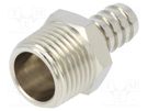 Push-in fitting; connector pipe; nickel plated brass; 12mm PNEUMAT