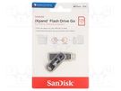 Pendrive; USB 3.0; 128GB; Apple Lightning plug,USB A SANDISK
