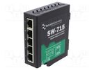 Switch Ethernet; unmanaged; Number of ports: 5; 5÷30VDC; RJ45 BRAINBOXES