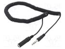Cable; Jack 6,3mm socket,Jack 6,3mm plug; 5m; black BQ CABLE