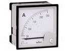 Ammeter; on panel; Class: 1.5; 50÷60Hz; Features: 90°; 96x96x68mm SELEC