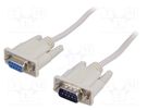 Cable; D-Sub 9pin socket,D-Sub 9pin plug; 2m; white AKYGA