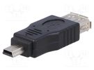 Adapter; OTG,USB 2.0; USB A socket,USB B mini plug; black AKYGA
