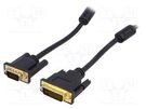 Cable; D-Sub 15pin HD plug,DVI-I (24+5) plug; 1.8m; black AKYGA