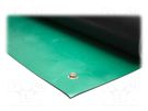 Bench mat; ESD; L: 1.2m; W: 0.6m; Thk: 2mm; rubber; green; <27MΩ COBA EUROPE