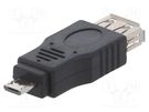 Adapter; OTG,USB 2.0; USB A socket,USB B micro plug; black AKYGA