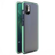 Spring Case clear TPU gel protective cover with colorful frame for Xiaomi Redmi Note 10 5G / Poco M3 Pro mint, Hurtel