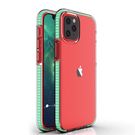 Spring Case clear TPU gel protective cover with colorful frame for iPhone 13 Pro mint, Hurtel