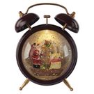 LED decoration – Christmas snow globe alarm clock, 19 cm, 3x AA, indoor, warm white, timer, EMOS
