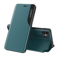 Eco Leather View Case elegant bookcase type case with kickstand for iPhone 13 Pro green, Hurtel