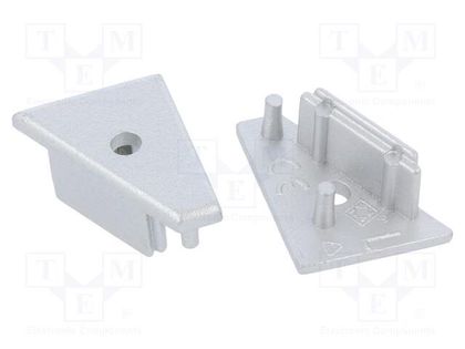 Cap for LED profiles; silver; 2pcs; ABS; with hole; CORNER10 TOPMET TOP-83130040