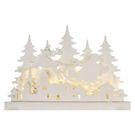 LED wooden decoration – Christmas village, 31 cm, 2x AA, indoor, warm white, timer, EMOS