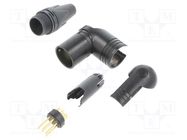 Plug; XLR; male; PIN: 6; angled 90°; swivel; for cable; soldering NEUTRIK